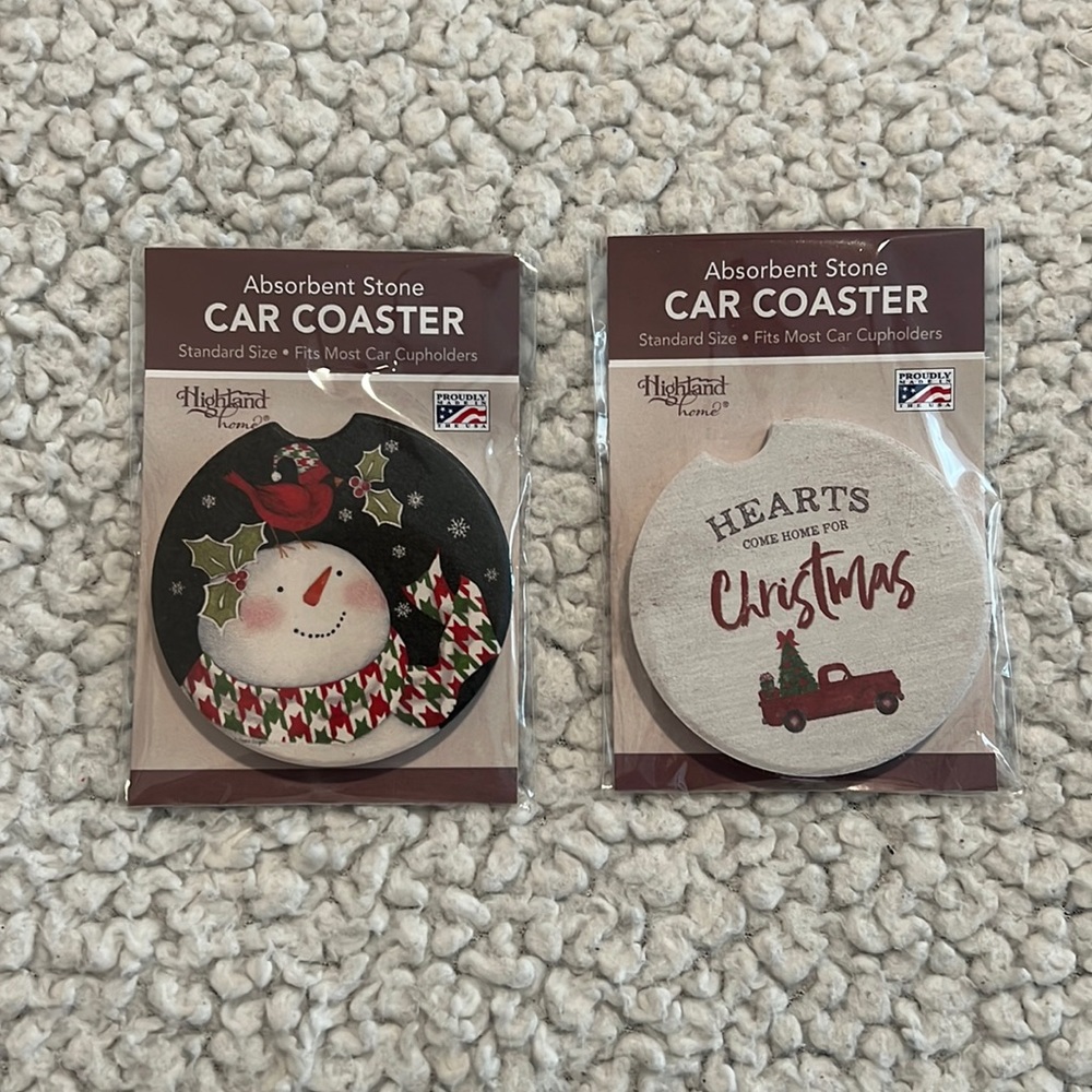 Holiday Absorbent Stone Car Coasters